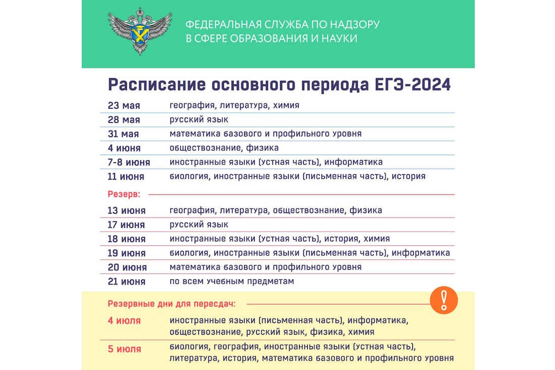 Основной период ЕГЭ-2024